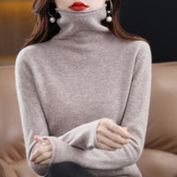 Pile Collar Woolen Sweater Women's Bottoming Shirt Turtleneck Sweater