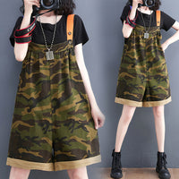 Loose Camo Denim Strap Pants