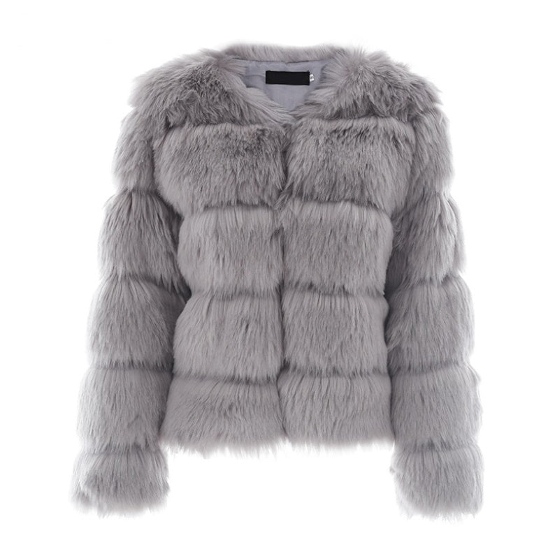 Europe And The United States Autumn And Winter New Fox Fur Fur Coat Women's Short Long-sleeved Fur Artificial Fur Coat