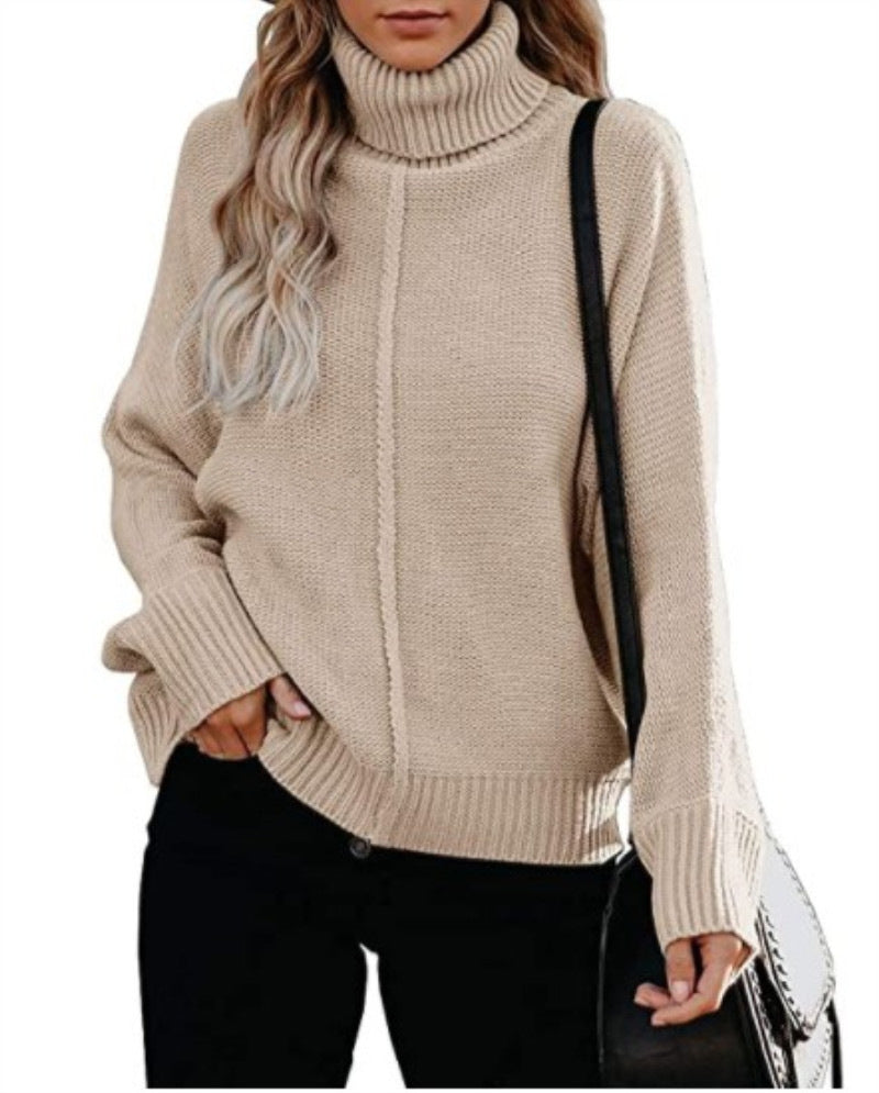 High Neck Loose OL Commuter Knit Large Size Fashion Sweater