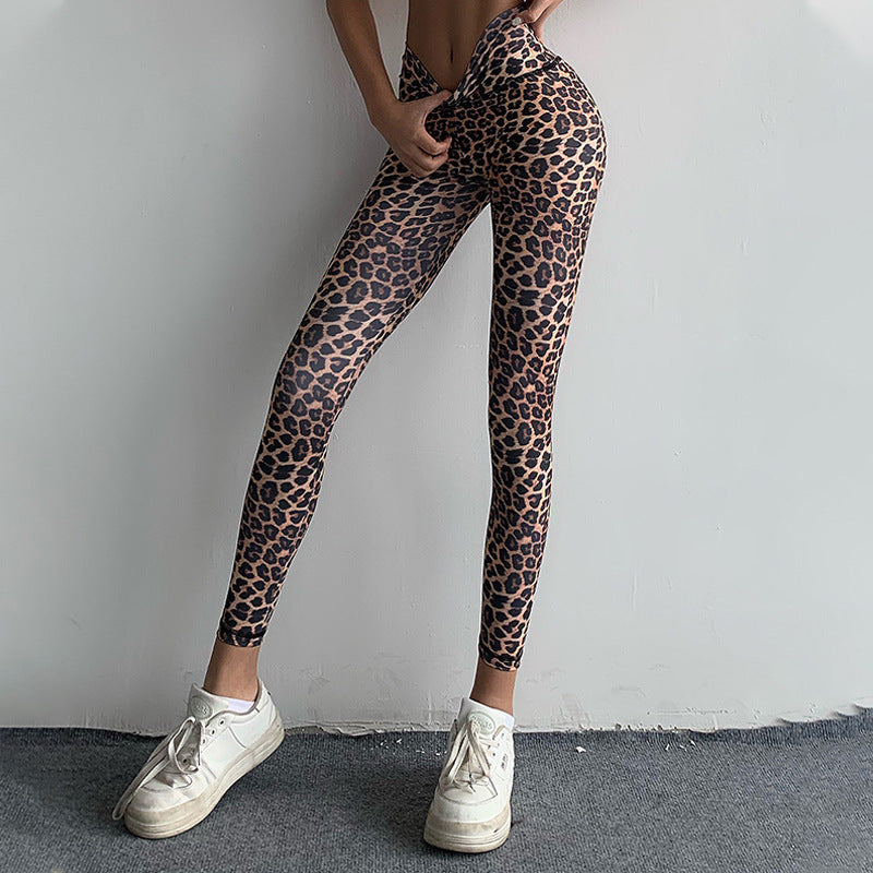 Fitness Pants Female Snakeskin Leopard Print High Waist Leggings