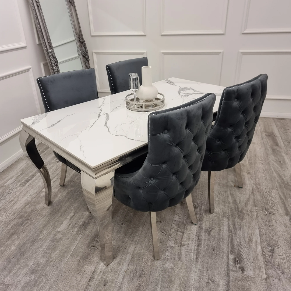 Louis Chrome Dining Table