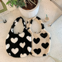 Women's Plush Loving Heart Large Shoulder Bag