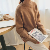 Fall Winter Relaxed Slouchy Round Neck Pullover Solid Top