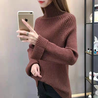 Turtleneck Sweater Women's Set Loose And Thick