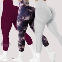 Tie Dye Peach Hip Seamless Yoga Pants High Waist Workout Women