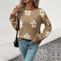 New European And American Fashion Women's Wear Long Sleeve Brocade Sweater