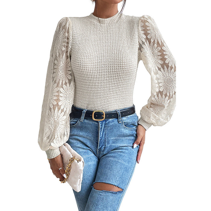 Women's Pullover Sweater Lace Stitching