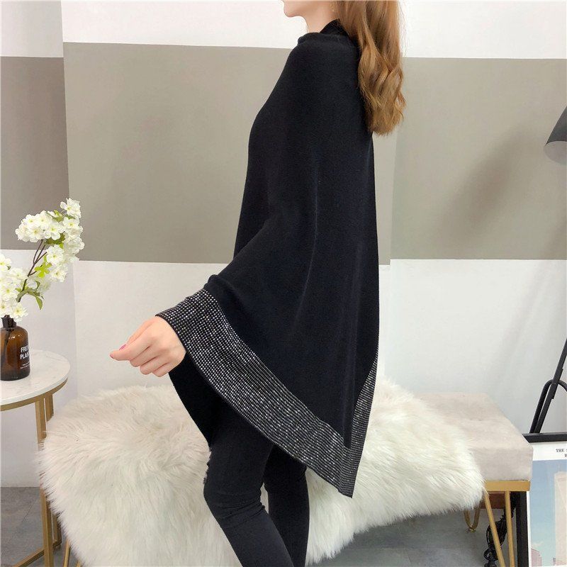 Outer Bat Sweater With Diamond Studded Black Sweater