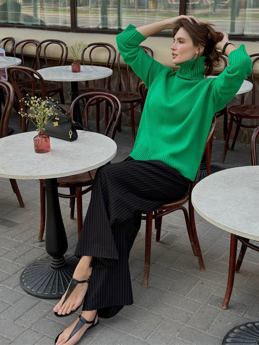 Elegant Commuter Versatile Solid Color Raglan Sleeve Sweater