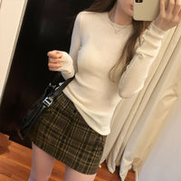 Thread Fitted Slimming Pullover Bottoming Sweater