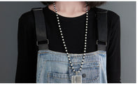 Fat Sister Show Thin Artistic Style Cowboy Suspenders Female