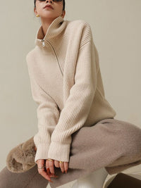 Khaki Knitted Cardigan For Women Autumn