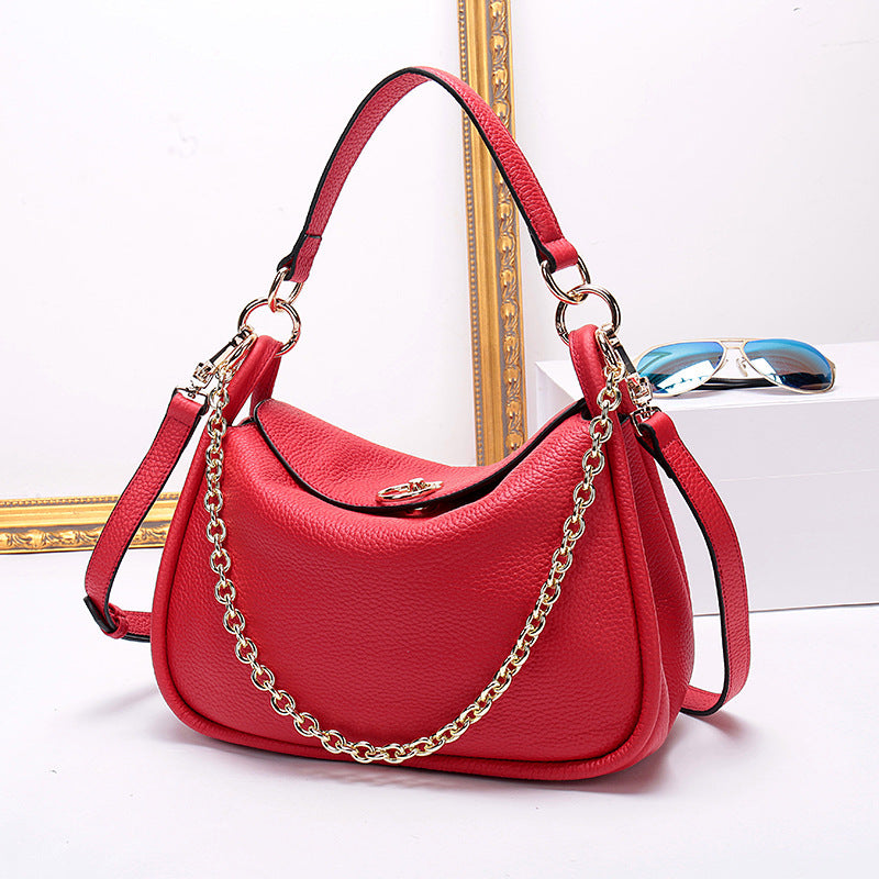 Ladies Chain Toe Layer Leather Tote Bag