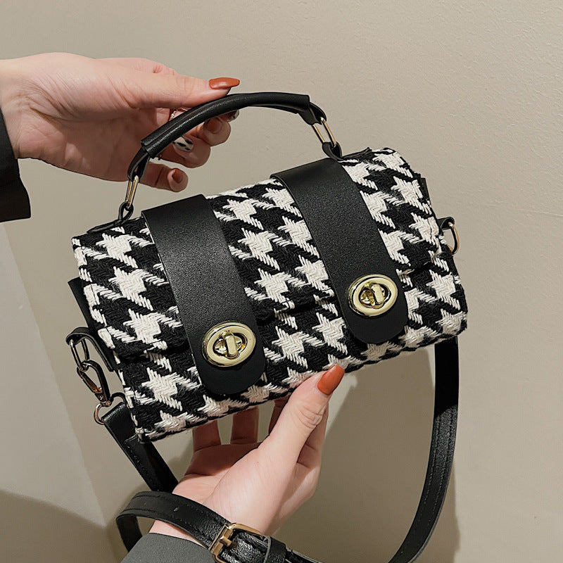 Fashion Bag Female Houndstooth Boston