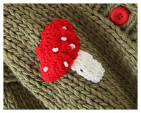 Loose Sweet Tridimensional Mushroom Crochet Short Sweater Cardigan