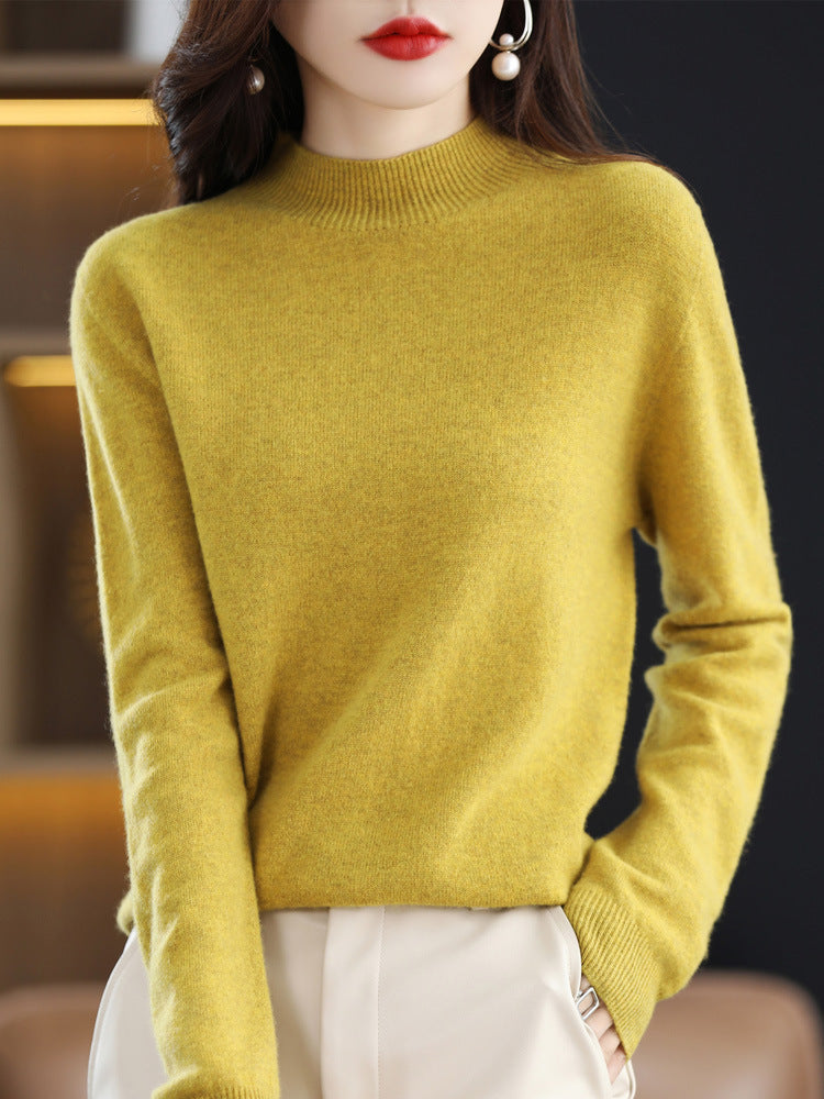 Half-collar Wool Sweater Bottoming Shirt Pullover