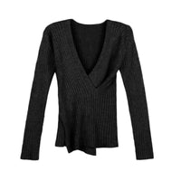 Women's Cross Irregular Slim Fit Knitted All Match Top