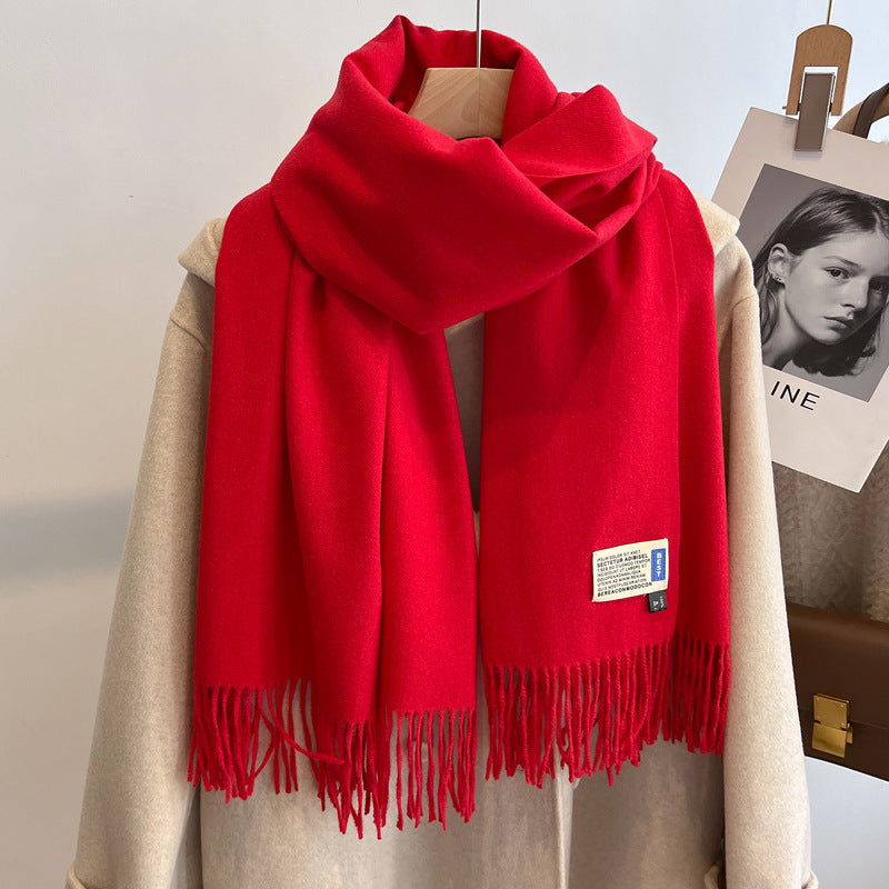 High-end Versatile Shawl Warm Thickened Scarf Dual-purpose