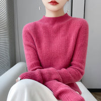 Pure Wool Turtleneck Sweater Seamless Simple