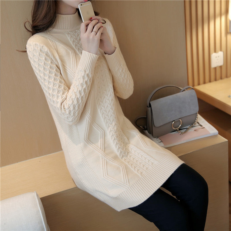 Mock Neck Sweater Female Pullover Thickened