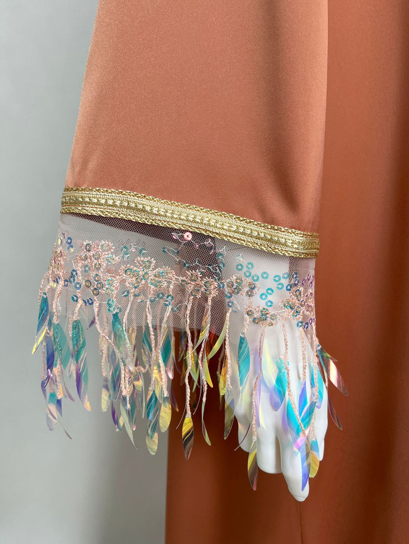Colorful Laser Gradient Tassel Long Dress