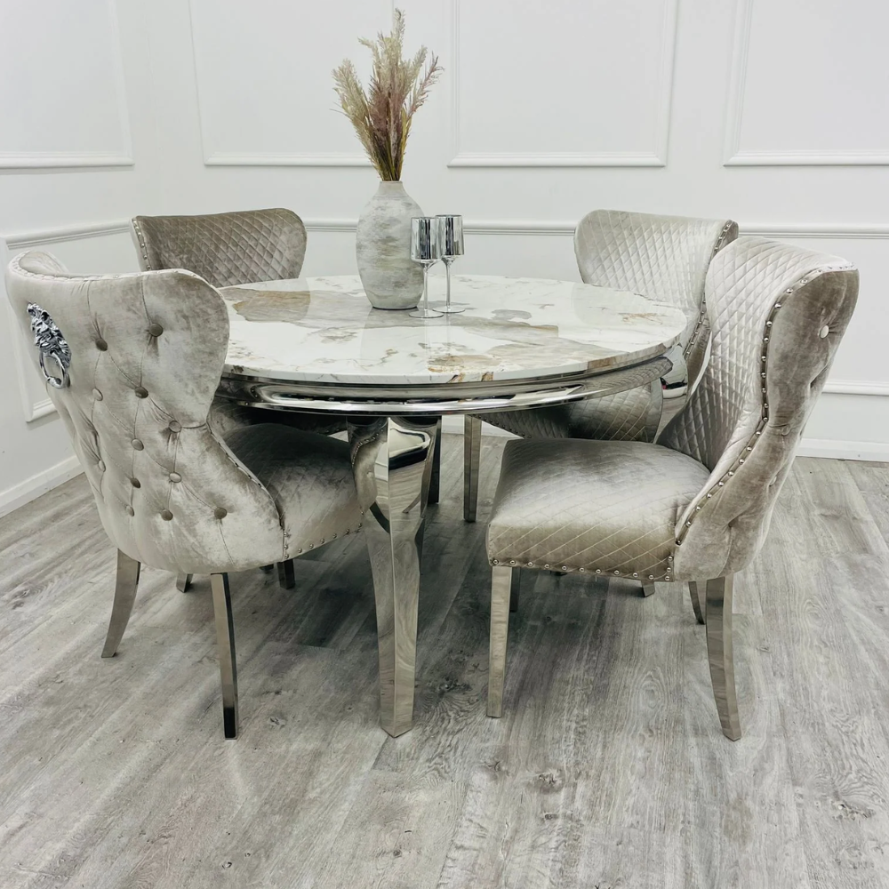 Louis Chrome Dining Table