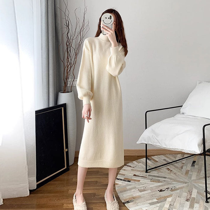 Knitted Dress Sweater Polyester Women's Temperament