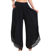 Lace fashion wide-leg pants