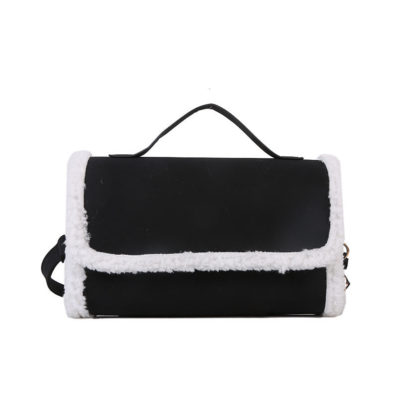 Women's Fashion Atmospheric Lamb Wool One-shoulder Small Square Bag