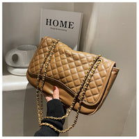 Fashion Simple Solid Color Diamond Chain Bag