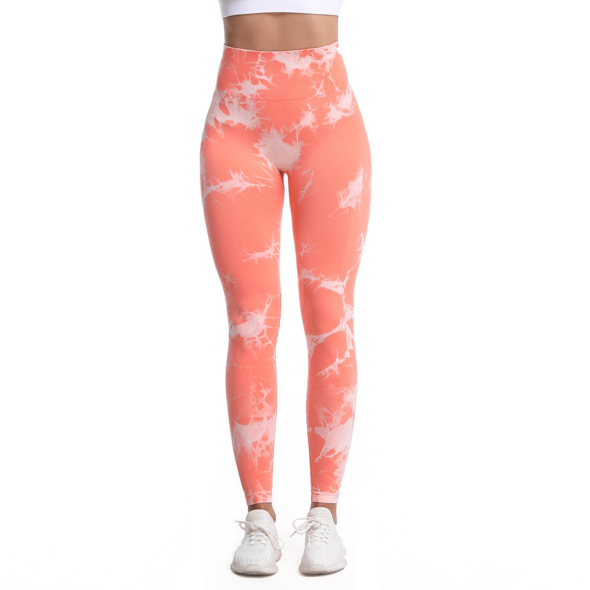 Women's Fashionable Simple Tie-dye Printed High Waist Hip Lift Sports Running Fitness Pants