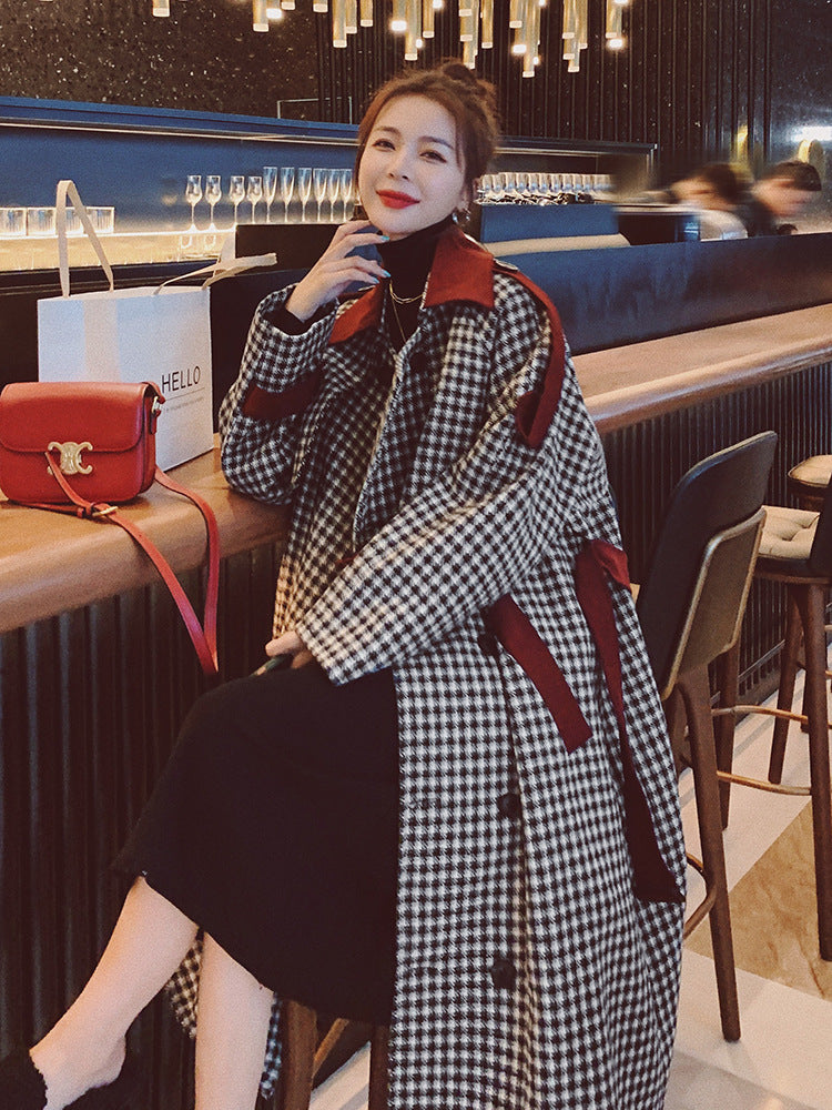 Chidori Women's Middle And High-end Woolen Thick Coat Woolen Coat