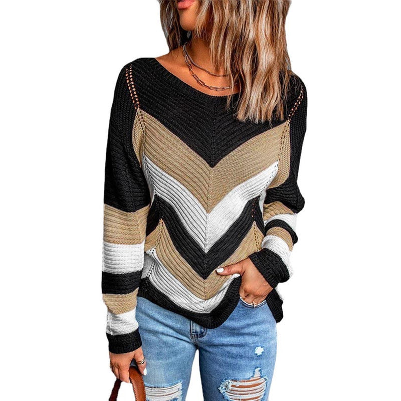 Women's Colorblock New Loose Knit Sweater