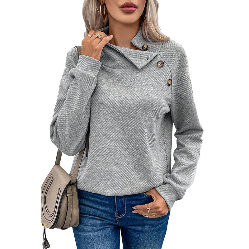 Solid Color Pullover Long Sleeve Top