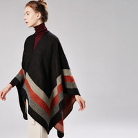 Four-bar large frame split cashmere cloak