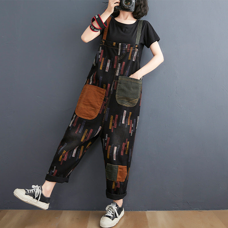 Women's Korean Version Of The New Large Size Jeans Suspenders