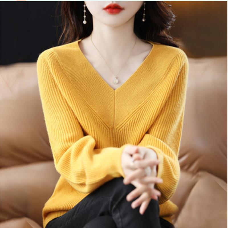 Autumn Fashion Loose Knitted Long Sleeves Fashion Loose Sweater