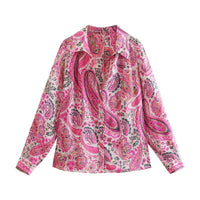 Spring New Women's Retro Casual Printed Shirt Top