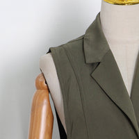 Irregular-panel Single-breasted Lapel Long Coat