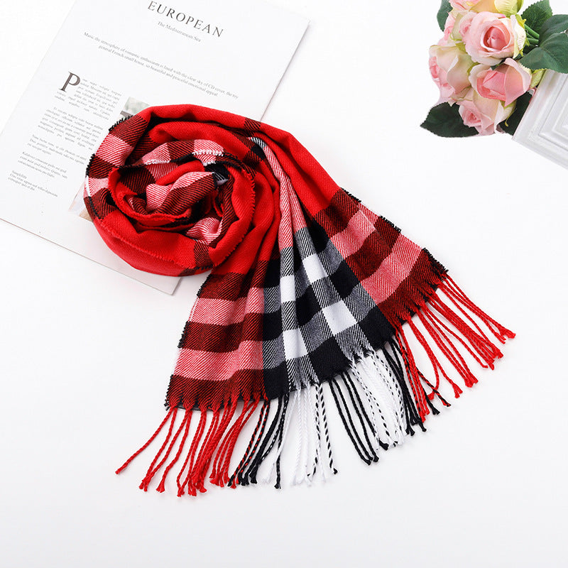 Autumn And Winter British Style Plaid Scarf Winter