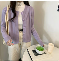 Single-breasted Knitted Sweater Cardigan Coat