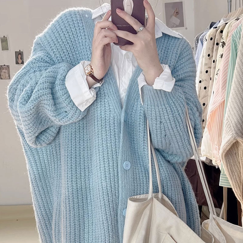 Thick Needle Thickening Cardigan Sweater Baggy Coat