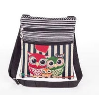 Ethnic Style Double Zipper Owl Jacquard Shoulder Messenger Bag Women's Ultra-light Cross-border Messenger Bag In Stock Wholesale