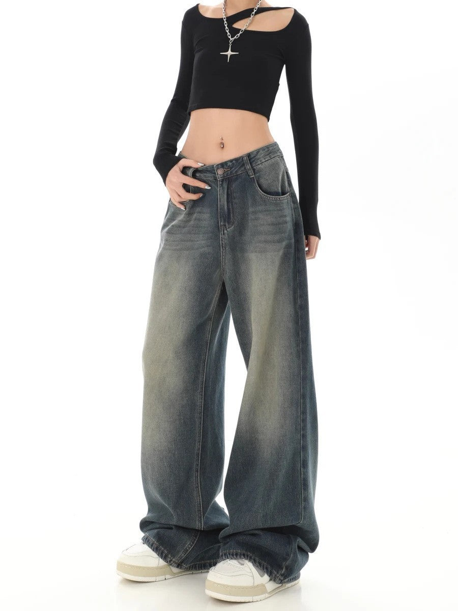 Loose Slimming And Wide Leg Straight Pants