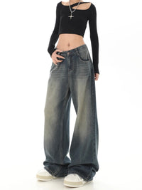 Loose Slimming And Wide Leg Straight Pants