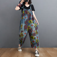 Korean New Literary Style Jeans Printed Suspenders Women