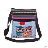 Ethnic Style Double Zipper Owl Jacquard Shoulder Messenger Bag Women's Ultra-light Cross-border Messenger Bag In Stock Wholesale