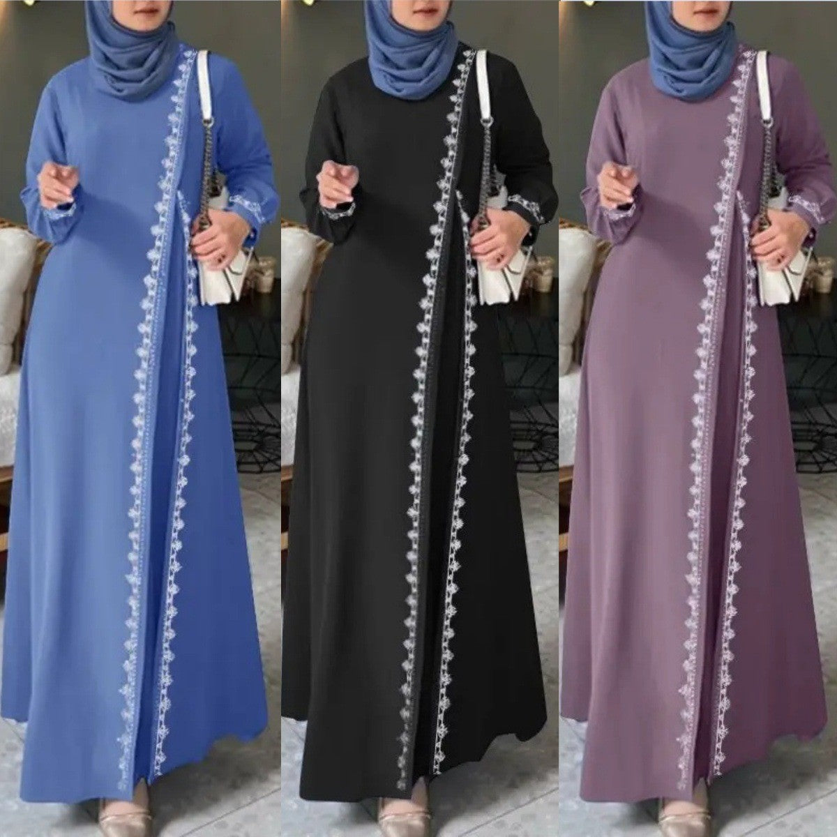 Fashion Long Sleeve Lace Crochet Vest Women's Spring Leisure Dress