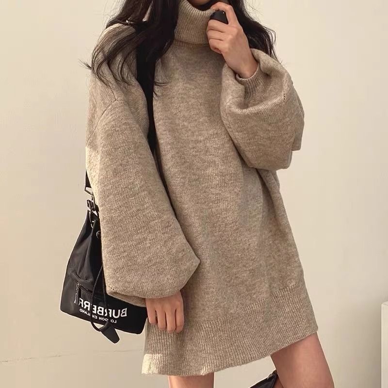 Thick Turtleneck Lazy Style Loose Bottoming Sweater Top